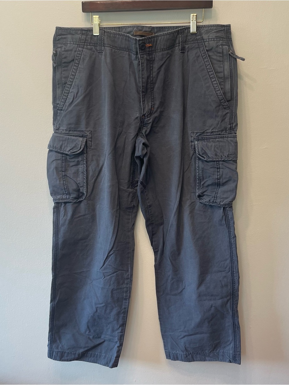 LL Bean Cotton Navy Cargo Pants 38x32